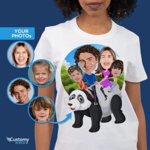 वैयक्तिकृत पांडा परिवार टी-शर्ट | कस्टम मॉम मेमोरियल उपहार वयस्क शर्ट www.customywear.com