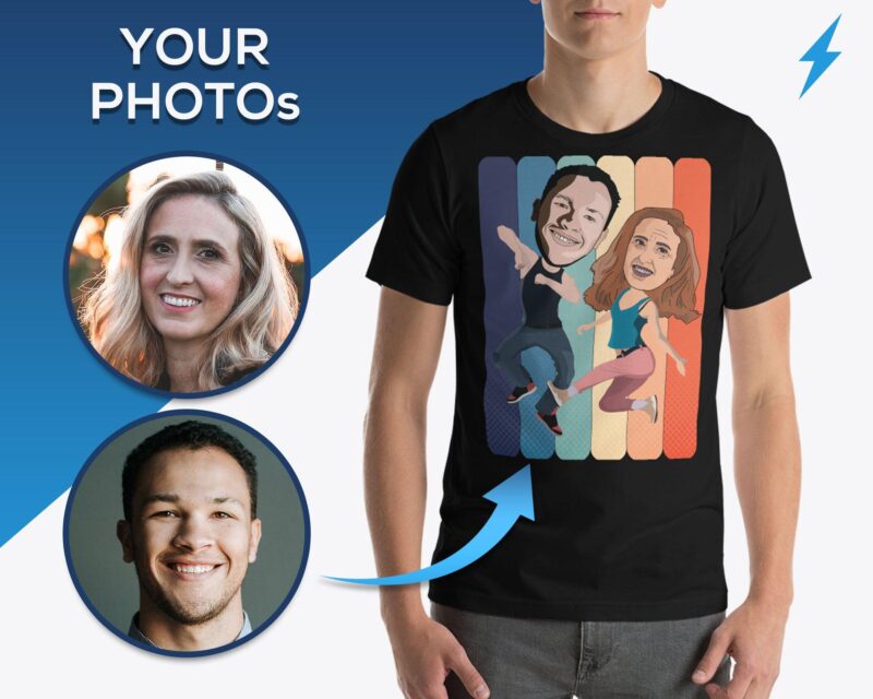 Custom photo t-shirt design and printing with your image and text | Personalized hiphop couple jump high | T-shirt designer customywear CustomyWear custom_tshirt, hip_hop_dance_shirt