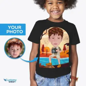 Personalized Photographer Youth T-Shirt | Custom Photo Print Tee Axtra - ALL vector shirts - male www.customywear.com
