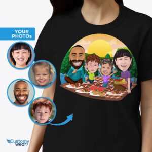Персонализированные футболки для семейного пикника | Футболки для активного отдыха на заказ Рубашки для взрослых www.customywear.com