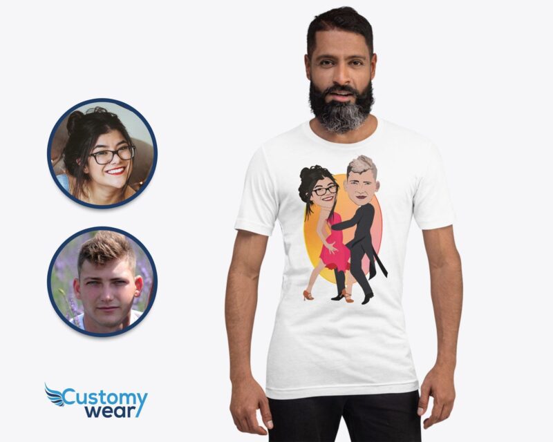 Custom professional photo text t-shirt design and print with Latin tango dancer classy couple | Personalized T-shirt designer Customywear CustomyWear custom_couple_dance, custom_tshirt