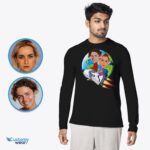 Embark on a Custom Rocket Ride - Personalized Couples' Adventure to an Alien Planet-Customywear-Adult shirts