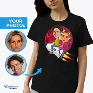 Take Off Together – персоналізована сорочка Rocket Ride для пар – Sci-Fi відповідні футболки для дорослих www.customywear.com