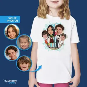 Персоналізовані футболки для сімейного сервера | Користувальницькі мультиплікаційні портретні футболки Axtra - УСІ векторні сорочки - чоловічі www.customywear.com