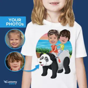 Custom Panda Portrait Tee | Personalized Adventure Shirt for Kids Axtra - ALL vector shirts - male www.customywear.com