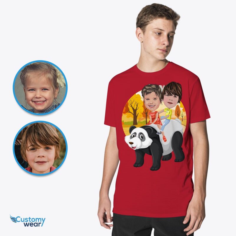 Custom siblings panda shirt - Wild animal riding Adventure tee CustomyWear Adventure_shirt, animal, couple-judge, kid, Kids, red_panda, sibling, siblings_shirts, Youth, youth_