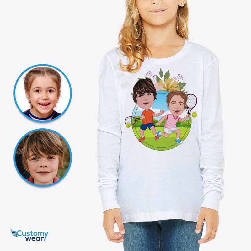 🎾 Serve Style with Personalized Youth Tennis Shirts - Create Your Custom Siblings Tennis Gifts Today!-Customywear-Youth / Kids
