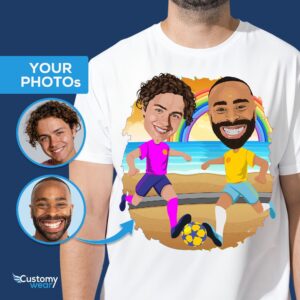 Camisa de futebol personalizada | Camiseta de futebol gay – presente de aniversário e casamento Artes personalizadas - jogador de futebol www.customywear.com