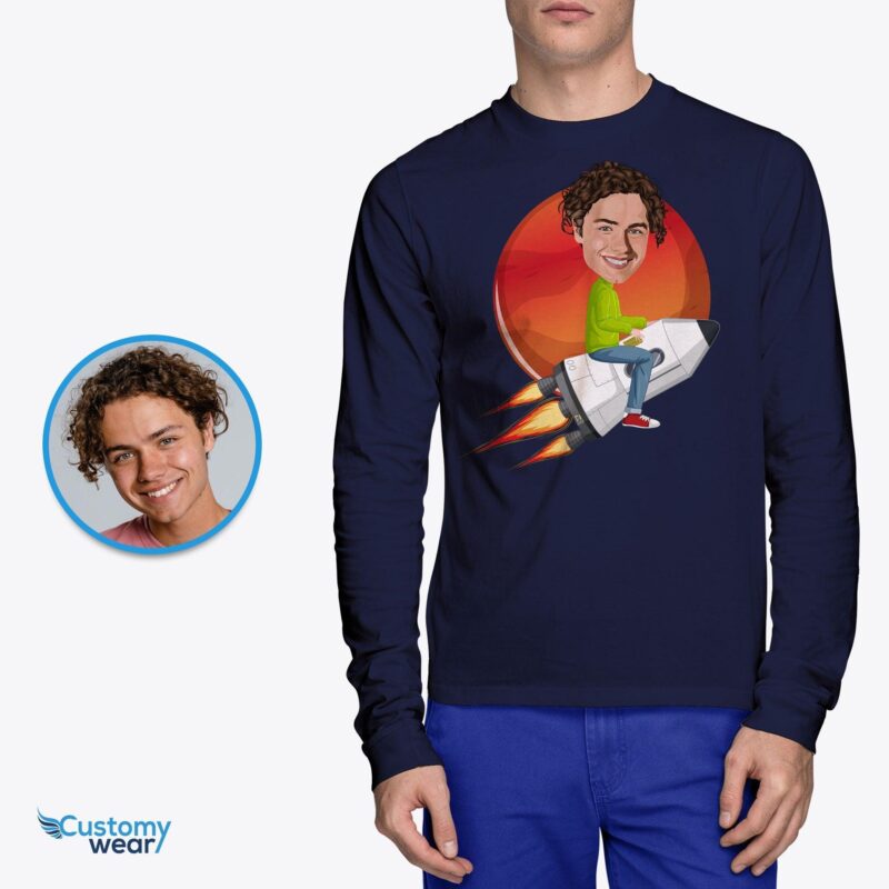 Personalized Spaceship Adventure Custom T-Shirt | Photo to Tee Masterpiece-Customywear-Adult shirts
