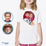 Personlig rumskib søskende t-shirt | Custom Rocket Shirt-Customywear-Youth / Kids