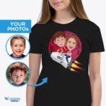 Personalized Spaceship Siblings Tee | Custom Rocket Shirt-Customywear-Youth / Kids