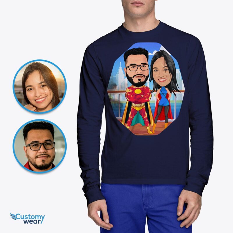 Custom superhero couples shirts CustomyWear Adult-google, adult2, anniversary, anniversary_gifts, baby_superhero, couple, couple-judge, honeymoo