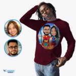 Magliette personalizzate per coppie di supereroi: trasforma le tue foto in magliette personalizzate per magliette personalizzate per adulti