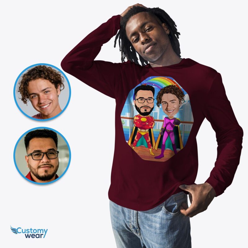 Gepersonaliseerde superheld shirt | Aangepaste held Tee | Gay Boyfriend Bestfriend Gift-Customywear-Custom kunst - superheld