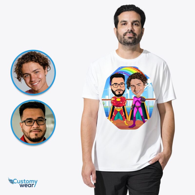 Gepersonaliseerde superheld shirt | Aangepaste held Tee | Gay Boyfriend Bestfriend Gift-Customywear-Custom kunst - superheld
