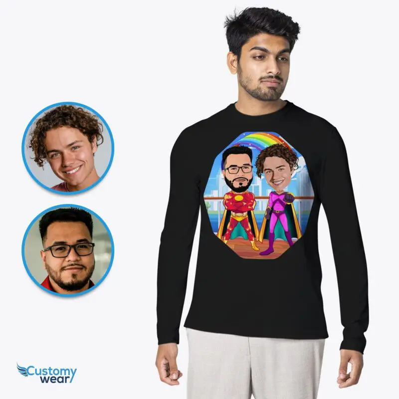 Personalized Superhero Shirt | Custom Hero Tee | Gay Boyfriend Bestfriend Gift-Customywear-Custom arts - superhero