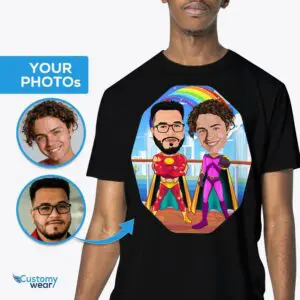 个性化超级英雄衬衫 |定制英雄 T 恤 |同性恋男朋友最好的朋友礼物 Axtra – 超级英雄 – 男士 www.customywear.com
