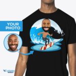 Henkilökohtainen surffaus-T-paita - Muuta valokuvasi mukautetuksi Surf Rider T-paidiksi