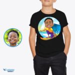Персонализированная рубашка для серфинга для мальчика — превратите свою фотографию в футболку Ocean Wave на заказ-Customywear-Boys