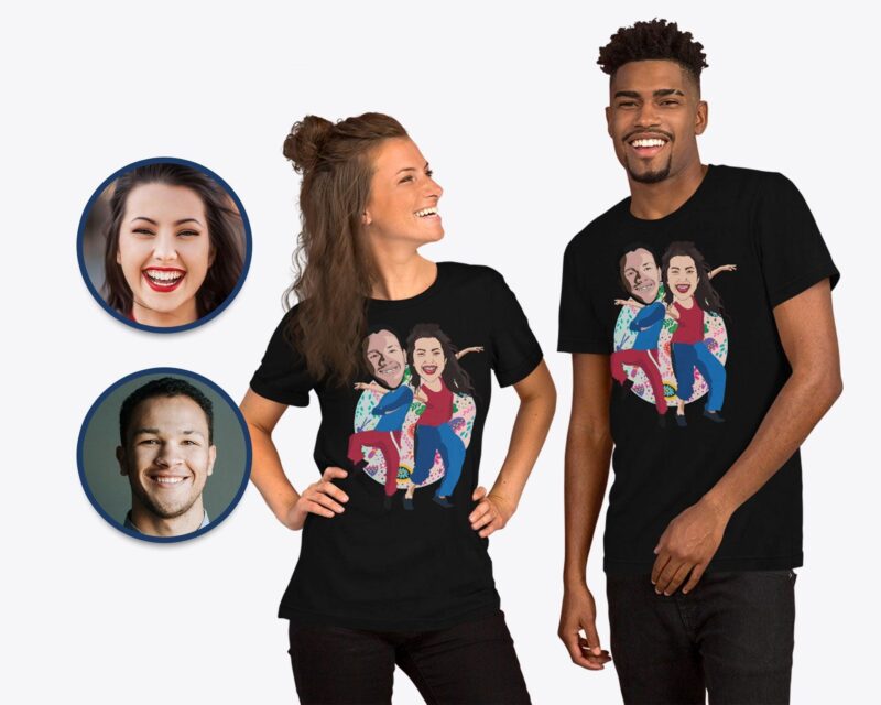 Custom t-shirt design and printing with photo and text | Personalized hip hop dance couple tee | Funny dance shirt designer Customywear CustomyWear custom_tshirt, hip_hop_dance_shirt