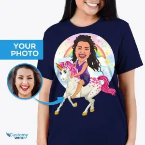 Cămașă cu unicorn personalizat | Tricou personalizat Fantasy pentru femei | Cadou iubita Cămăși pentru adulți www.customywear.com
