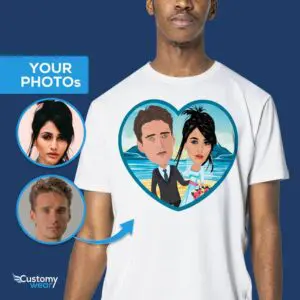 カスタムウェディングシャツ |新郎新婦用のパーソナライズされた大人用 T シャツ www.customywear.com