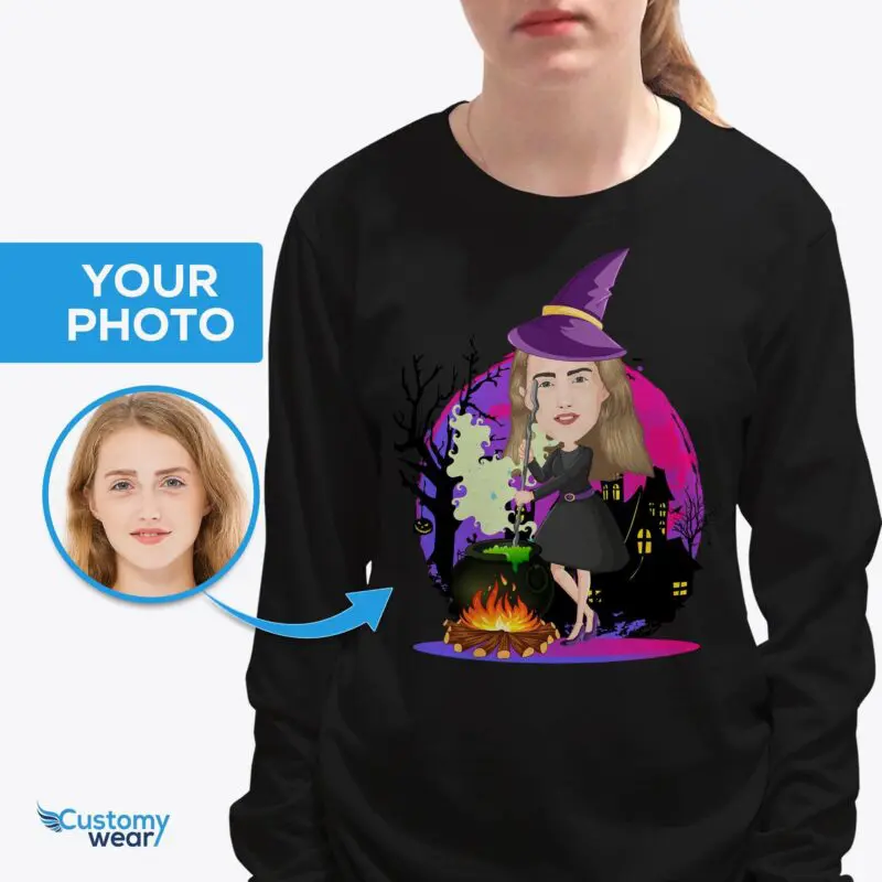 Personalized Witch T-Shirt for Women | Custom Halloween Gift-Customywear-Adult shirts