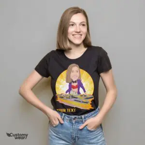 Niestandardowa koszulka DJ Sun dla kobiet | Spersonalizowane koszulki dla miłośników muzyki Koszulki dla dorosłych www.customywear.com