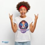 Kişiye Özel Turuncu Kadın DJ Tişörtü | Özel DJ Fotoğraflı Tişört-Customywear-Yetişkin Gömlekleri