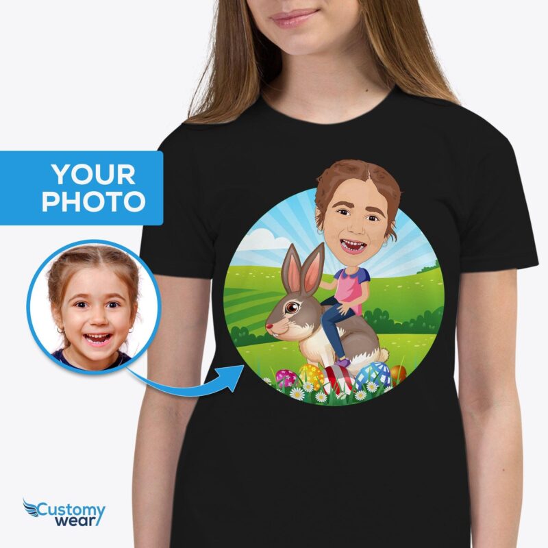 Custom youth Easter shirt, Personalized Easter gifts for Youth girls CustomyWear christian_shirts, easter_egg_shirt, easter_rabbit_shirt, easter_shirt, girl, single-judge, youth, yo