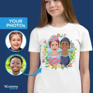 Spersonalizowana koszulka młodzieżowa Easter Eggs | Tees dla rodzeństwa Axtra – WSZYSTKIE koszulki wektorowe – męskie www.customywear.com
