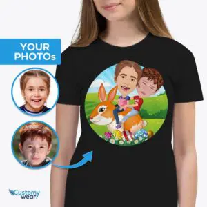 Personalizované tričko velikonočního zajíčka Ride pro mládež | Sibling Matching Tees Axtra - VŠECHNY vektorové košile - mužské www.customywear.com
