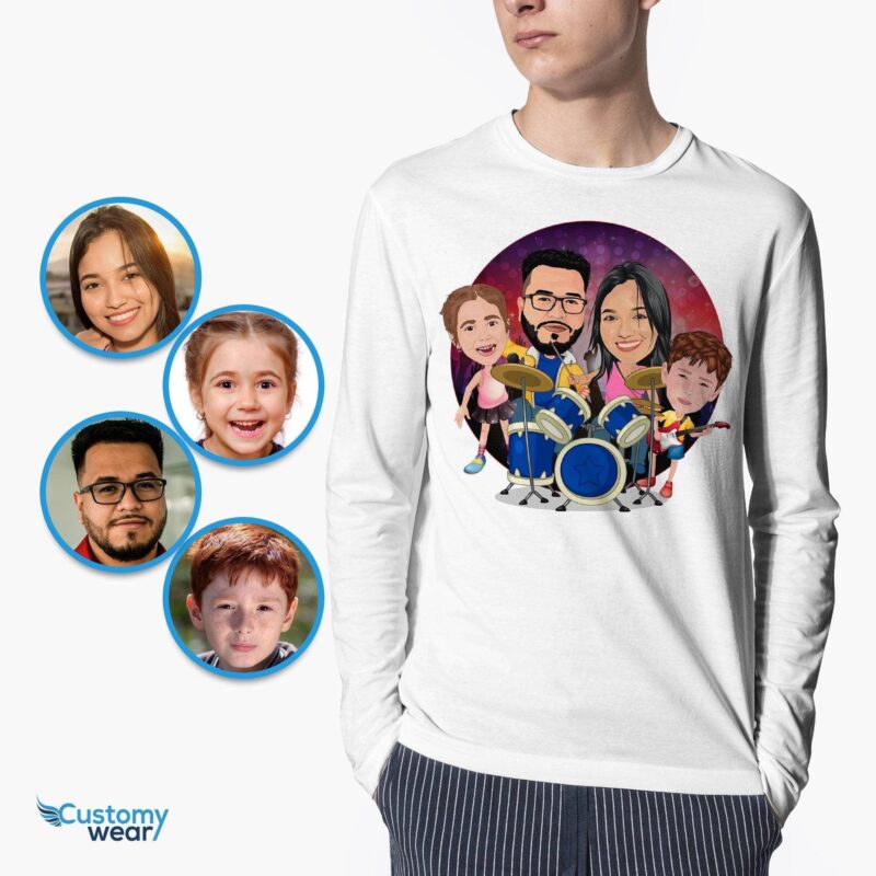 Custom Drummer Family Shirt | Personalized Musician Tee for Teens-Customywear-Drummer T-shirts