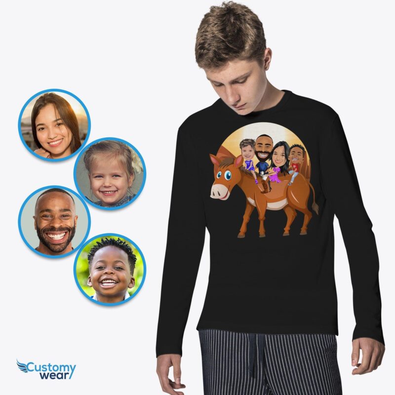 Custom youth family donkey shirt, Cute donkey shirt, llama shirt, Siblings shirt for boys CustomyWear animal_shirt, little_brother_shirt, llama_shirt, Siblings_shirt, youth_custom_tshirt