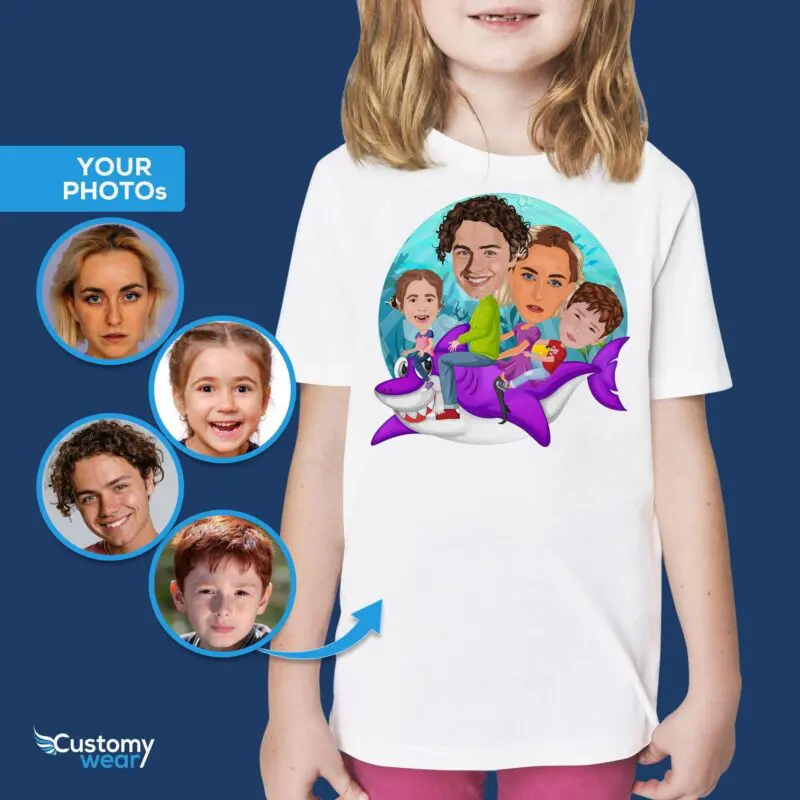 Custom Youth Family Shark Shirt | Baby Shark Siblings Tee-Customywear-Family shirts for Kids