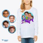 Cămașă personalizată cu rechin pentru tineret | Tricou Baby Shark Siblings-Customywear-Cămăși de familie pentru copii