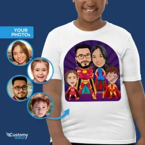Niestandardowa rodzinna koszulka superbohatera dla młodzieży | Koszulka Reunion and Rodzeństwo Hero Axtra – Superhero – kobiety www.customywear.com