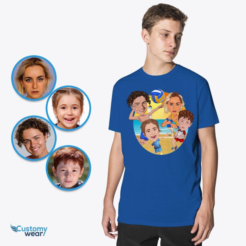 Creëer je eigen familievolleybalavontuur T-shirt | Aangepaste foto op gepersonaliseerde T-shirt-Customywear-jeugd / kinderen