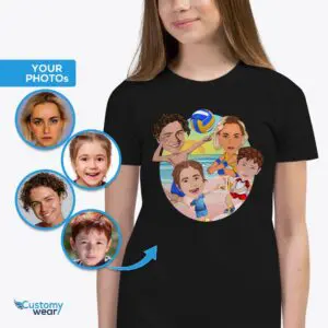 Персонализирана младежка семейна волейболна тениска | Трансформирайте снимката си в персонализирана тениска Axtra - ВСИЧКИ векторни ризи - мъжки www.customywear.com