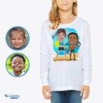 Transformez votre photo en chemise de sport personnalisée pour jeunes | Chemises personnalisées pour frères et sœurs d'haltérophilie Tee-Customywear-Gym