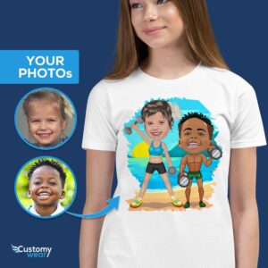 Transform Your Photo into Custom Youth Gym Shirt | Personalized Weightlifting Siblings Tee Axtra - ALL vector shirts - male www.customywear.com