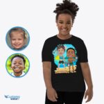 Transform Your Photo into Custom Youth Gym Shirt | Personalized Weightlifting Siblings Tee-Customywear-Gym shirts