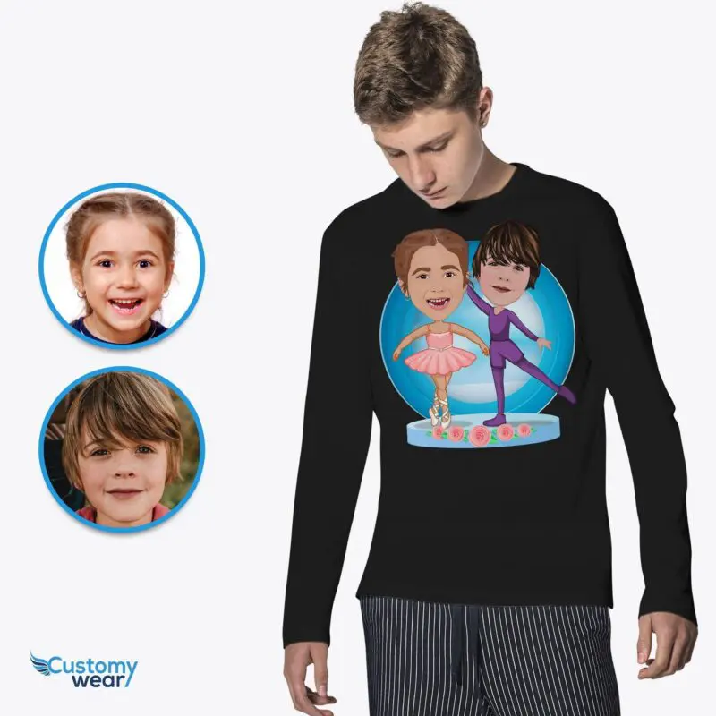 Personalized Youth Ballet Siblings T-Shirt | Custom Dance Tee for Kids-Customywear-Ballet T-shirts