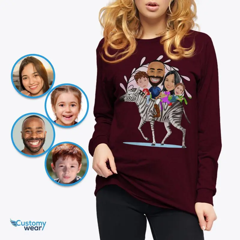 Personalized Zebra Family T-Shirt - Custom Animal Camping Shirt for Adventure Lovers-Customywear-Adult shirts