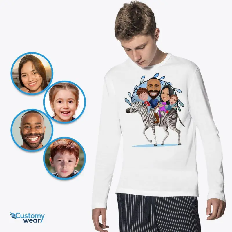Personalized Zebra Family T-Shirt - Custom Animal Tee for Adventure Lovers-Customywear-Adult shirts