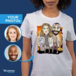 Personalisiertes Zombie-Grab-T-Shirt für Frauen – individuelles Halloween-Geschenk-Customywear-Erwachsenen-Shirts