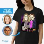 Personalized Zombie Grave T-Shirt for Women - Custom Halloween Gift-Customywear-Adult shirts