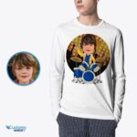 Custom Drummer Boy T-Shirt | Transform Your Photo into Personalized Music Tee-Customywear-Boys