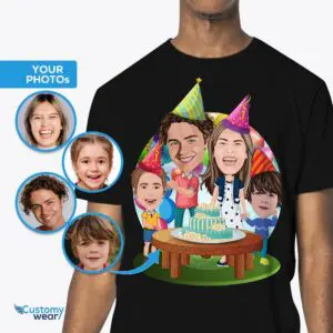Chemises d'anniversaire de famille personnalisées – Tee-shirt de célébration personnalisé anniversaire www.customywear.com