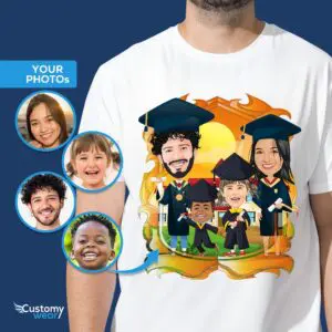 Camisas de formatura de família personalizadas – Presentes de formatura personalizados Camisas para adultos www.customywear.com